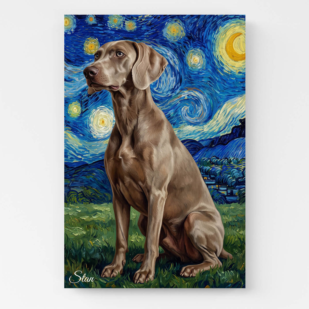 Ritratto di cane in stile Van Gogh dalla tua foto - tela