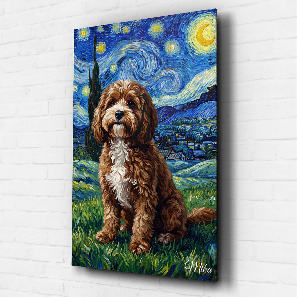 Ritratto di cane in stile Van Gogh dalla tua foto - vetro acrilico