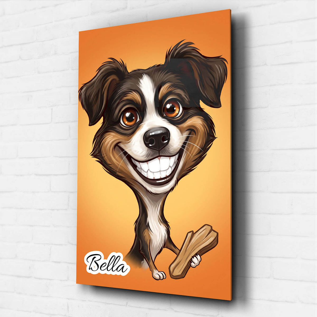 Ritratto di cane in stile caricatura dalla tua foto - vetro acrilico