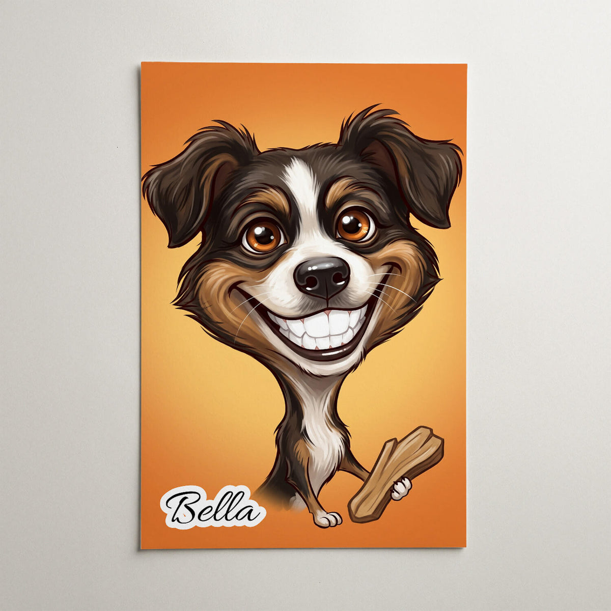 Ritratto di cane in stile caricatura dalla tua foto - poster