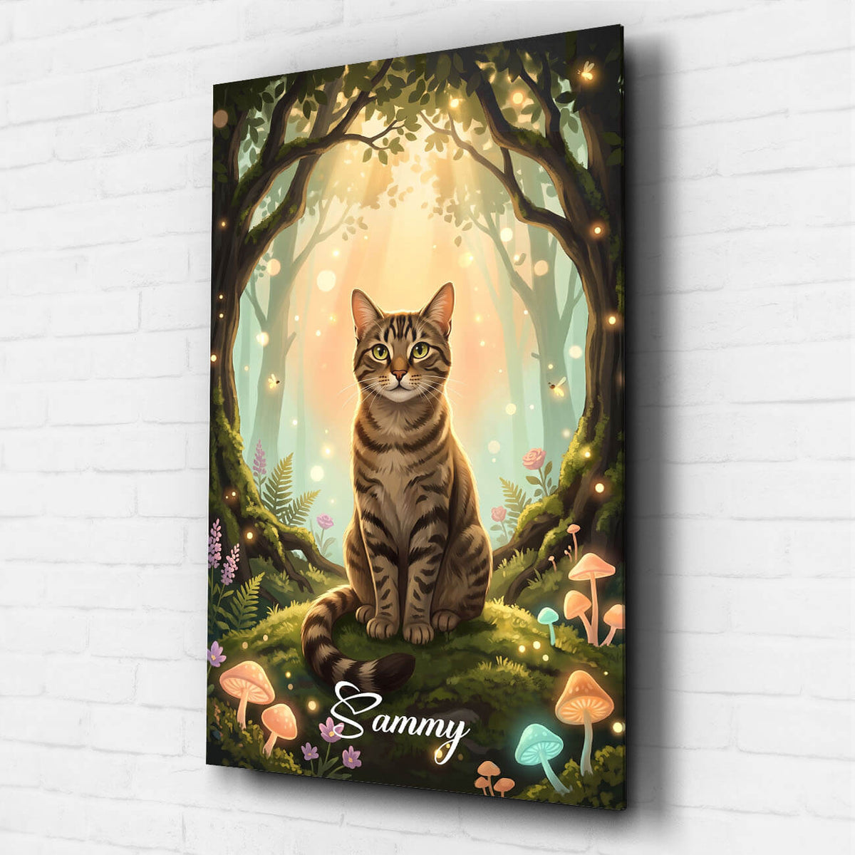 Ritratto di gatto in stile fantasy / cartone animato dalla tua foto - vetro acrilico