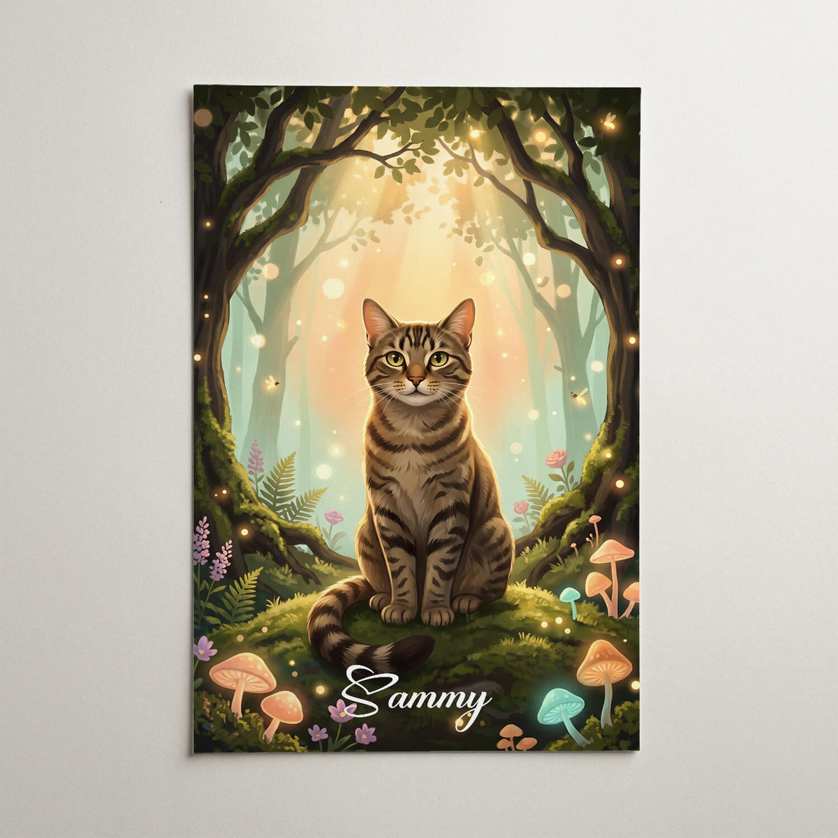 Ritratto di gatto in stile fantasy / cartone animato dalla tua foto - poster