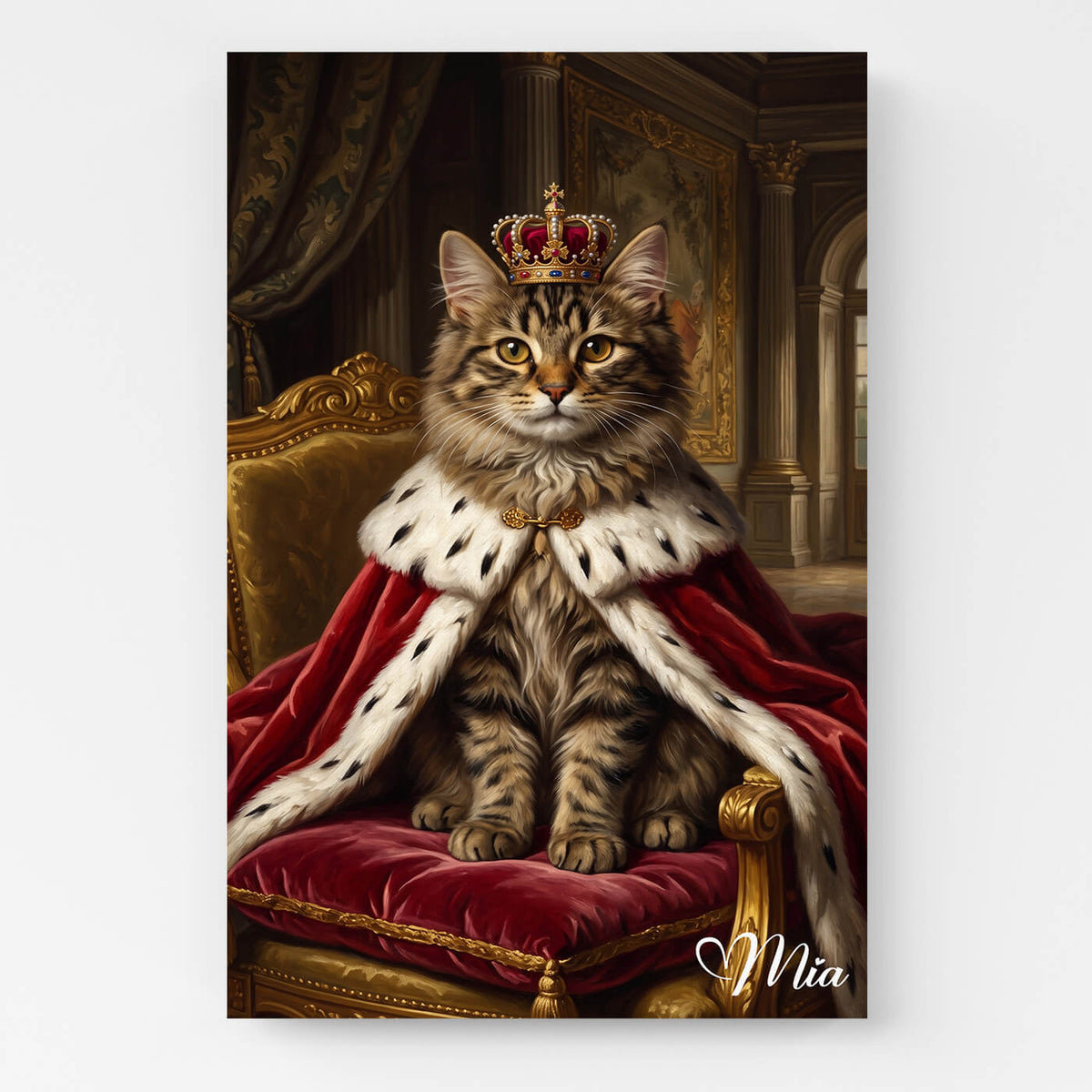 Ritratto di gatto in stile rinascimentale dalla tua foto - tela