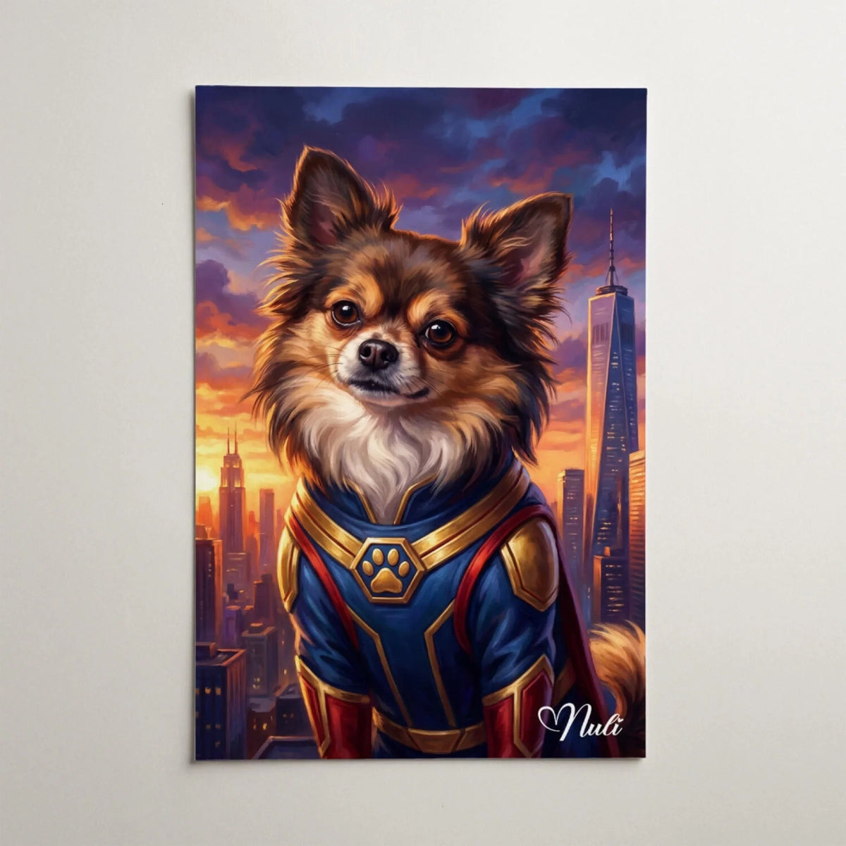 Ritratto di cane come supereroe dalla tua foto - poster