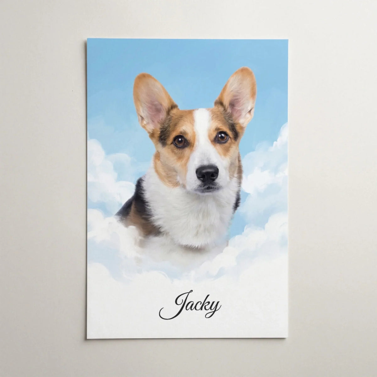 Ritratto di cane personalizzato sulle nuvole dalla tua foto - poster