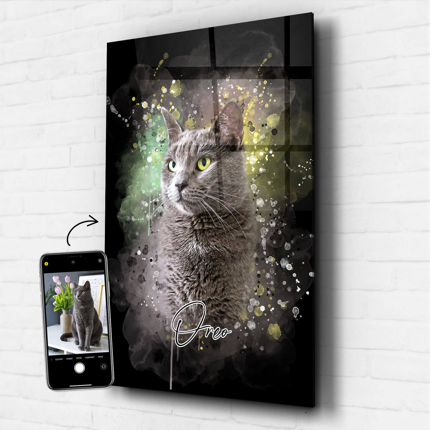 Ritratto di gatto in stile acquerello