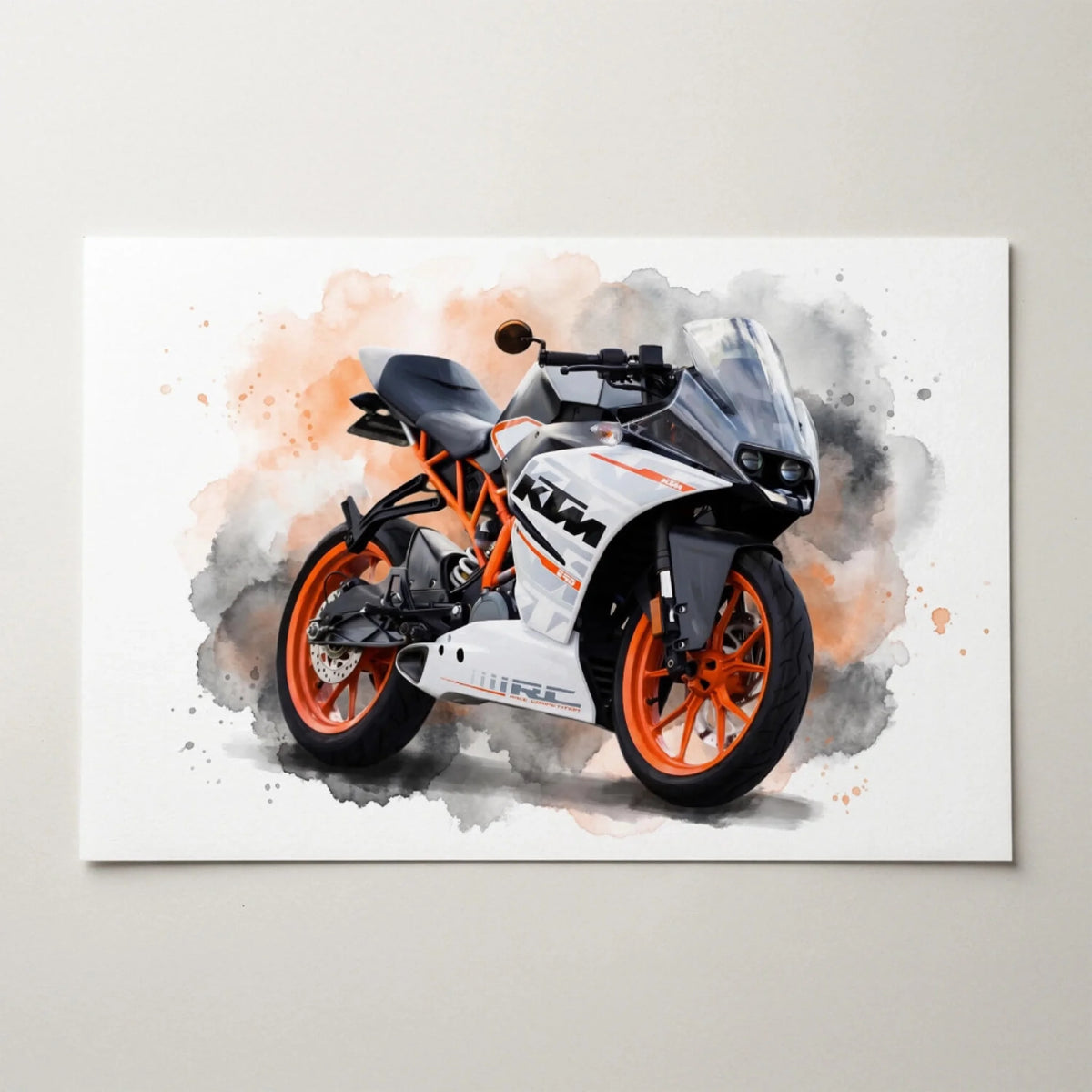 Ritratto di moto in stile acquerello dalla tua foto - poster