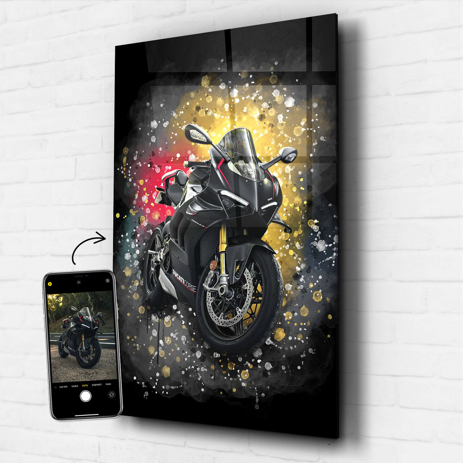 Acrylglasbild Motorrad Personalisiert