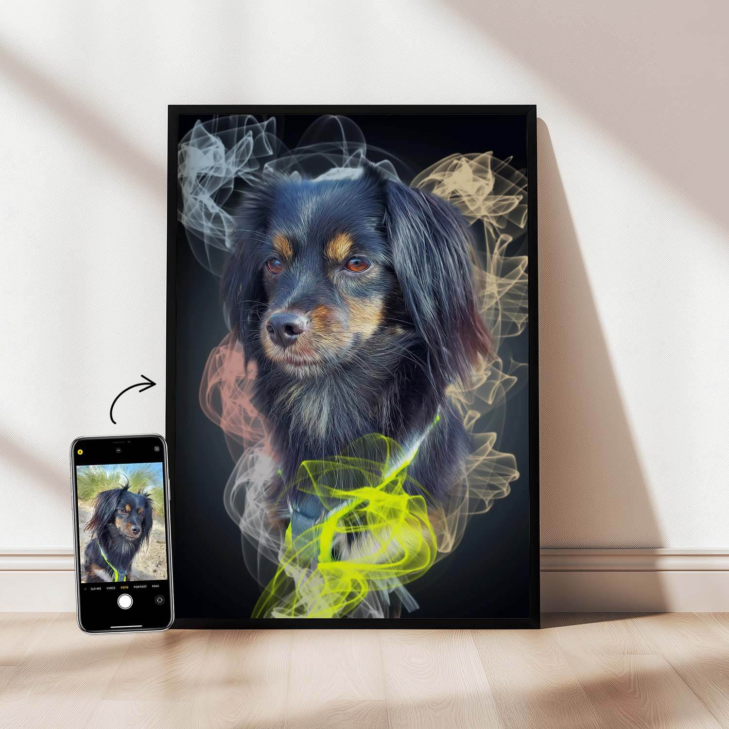 Hundeportrait Poster Rauch