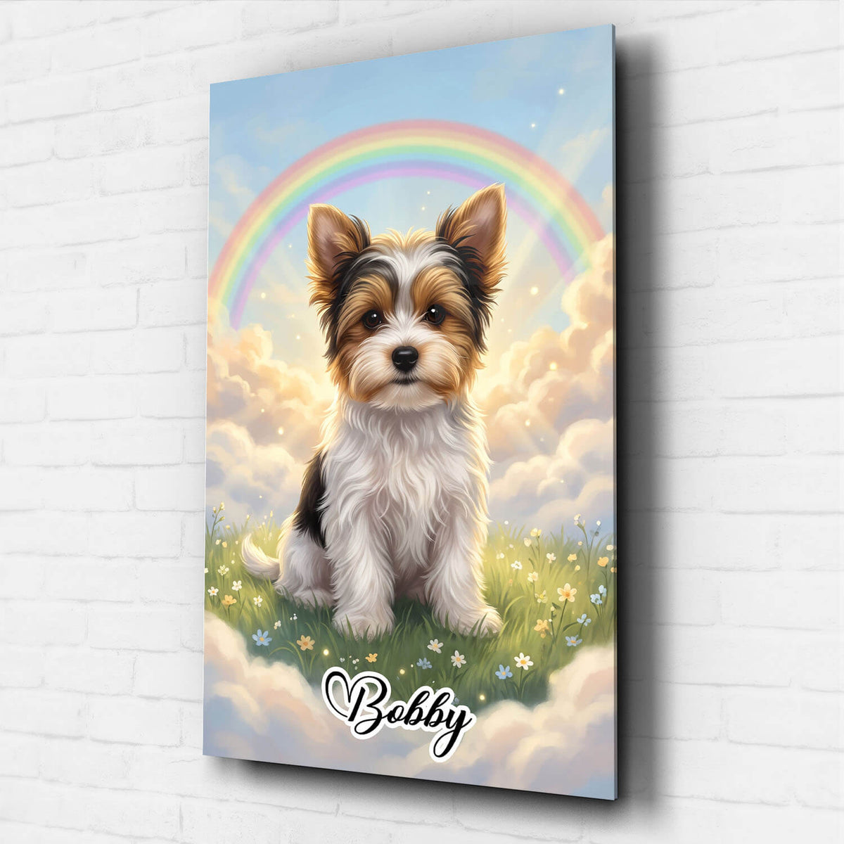 Ritratto di cane al Ponte dell’Arcobaleno dalla tua foto - vetro acrilico