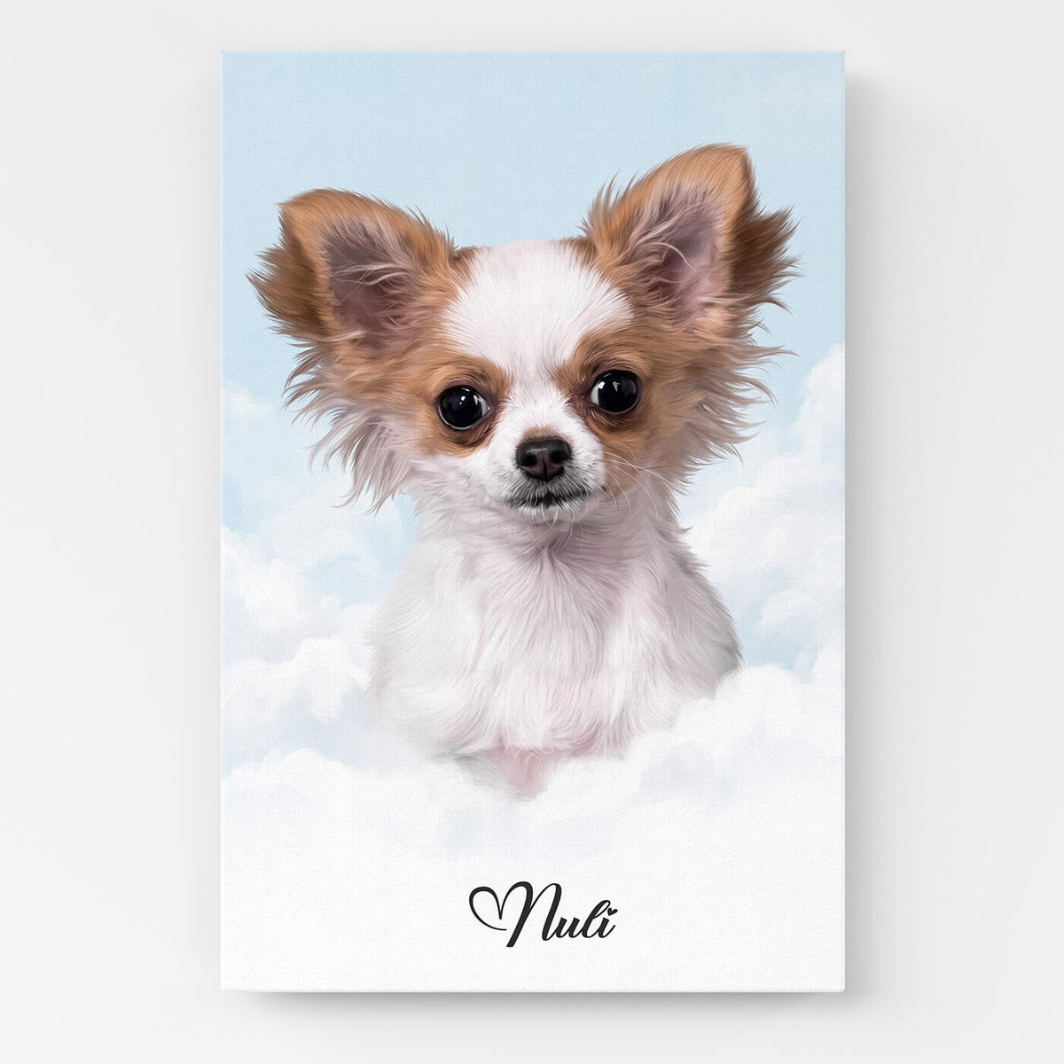 Ritratto di cane personalizzato sulle nuvole dalla tua foto - tela