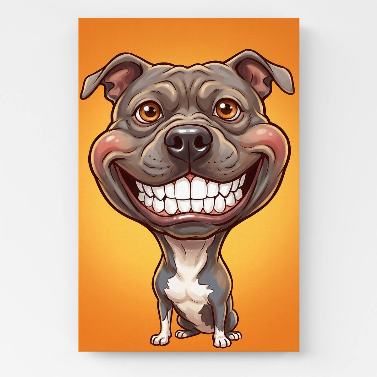 Ritratto di cane in stile caricatura dalla tua foto - tela