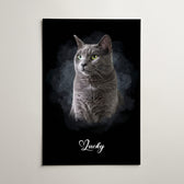 Ritratto di cane in stile acquerello scuro dalla tua foto - poster