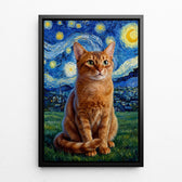 Ritratto di cane in stile Van Gogh dalla tua foto - tela con cornice nera
