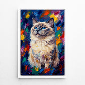 Ritratto di cane in stile pop art dalla tua foto - tela con cornice bianca