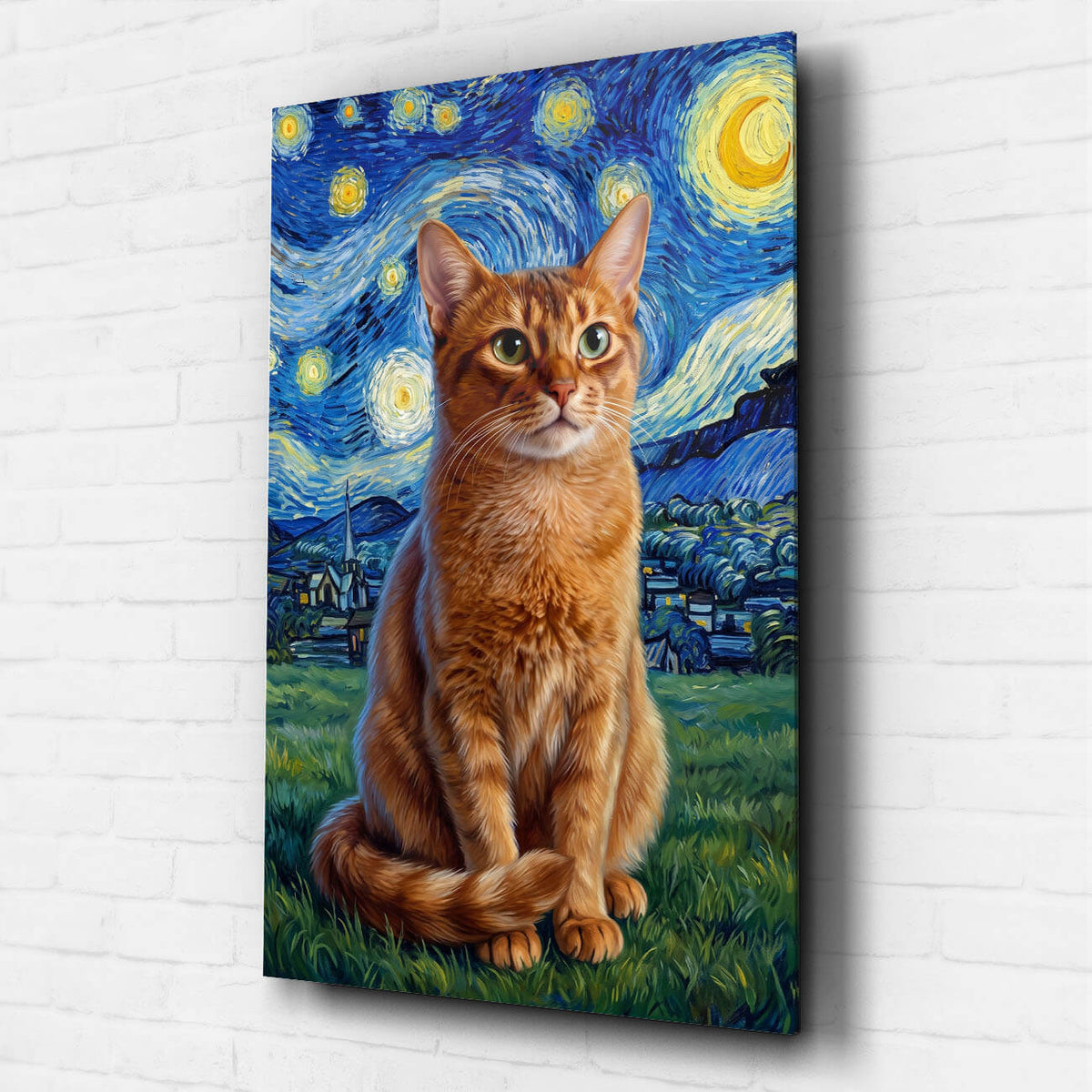 Ritratto di gatto in stile Van Gogh dalla tua foto - vetro acrilico