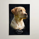 Ritratto di cane in stile acquerello scuro dalla tua foto - poster