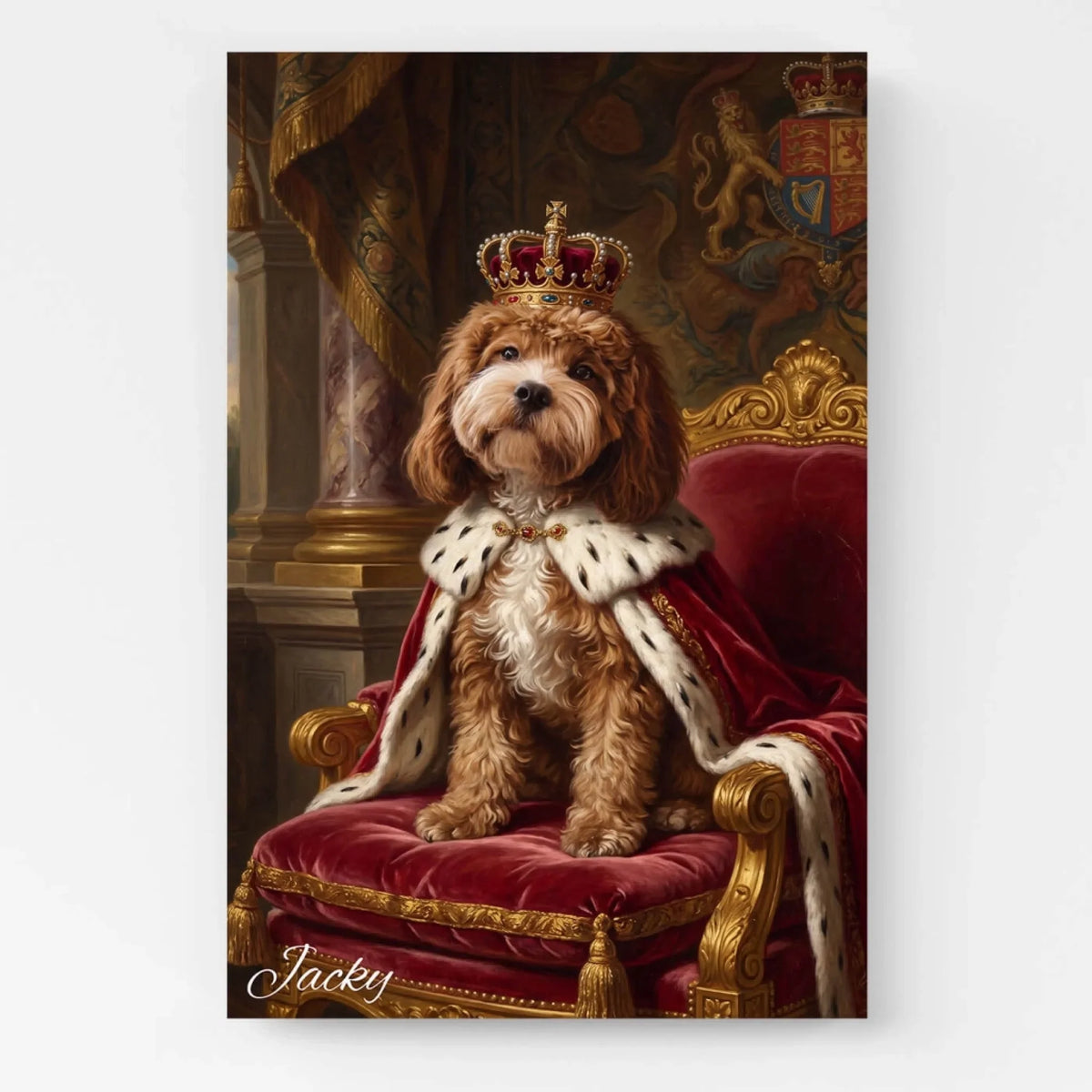 Ritratto di cane in stile rinascimentale dalla tua foto - tela