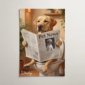 Ritratto di cane sul water dalla tua foto - poster