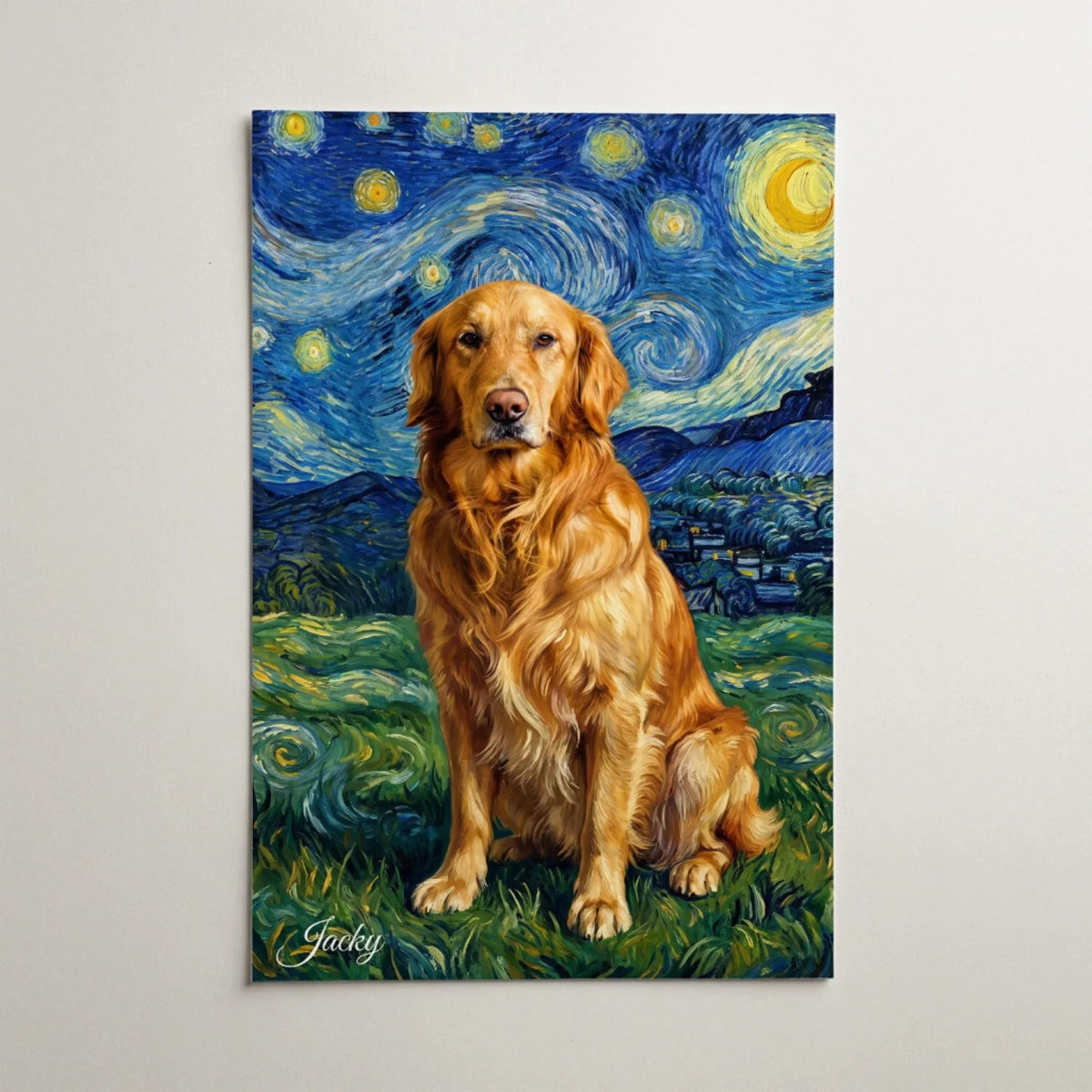 Ritratto di cane in stile Van Gogh dalla tua foto - poster