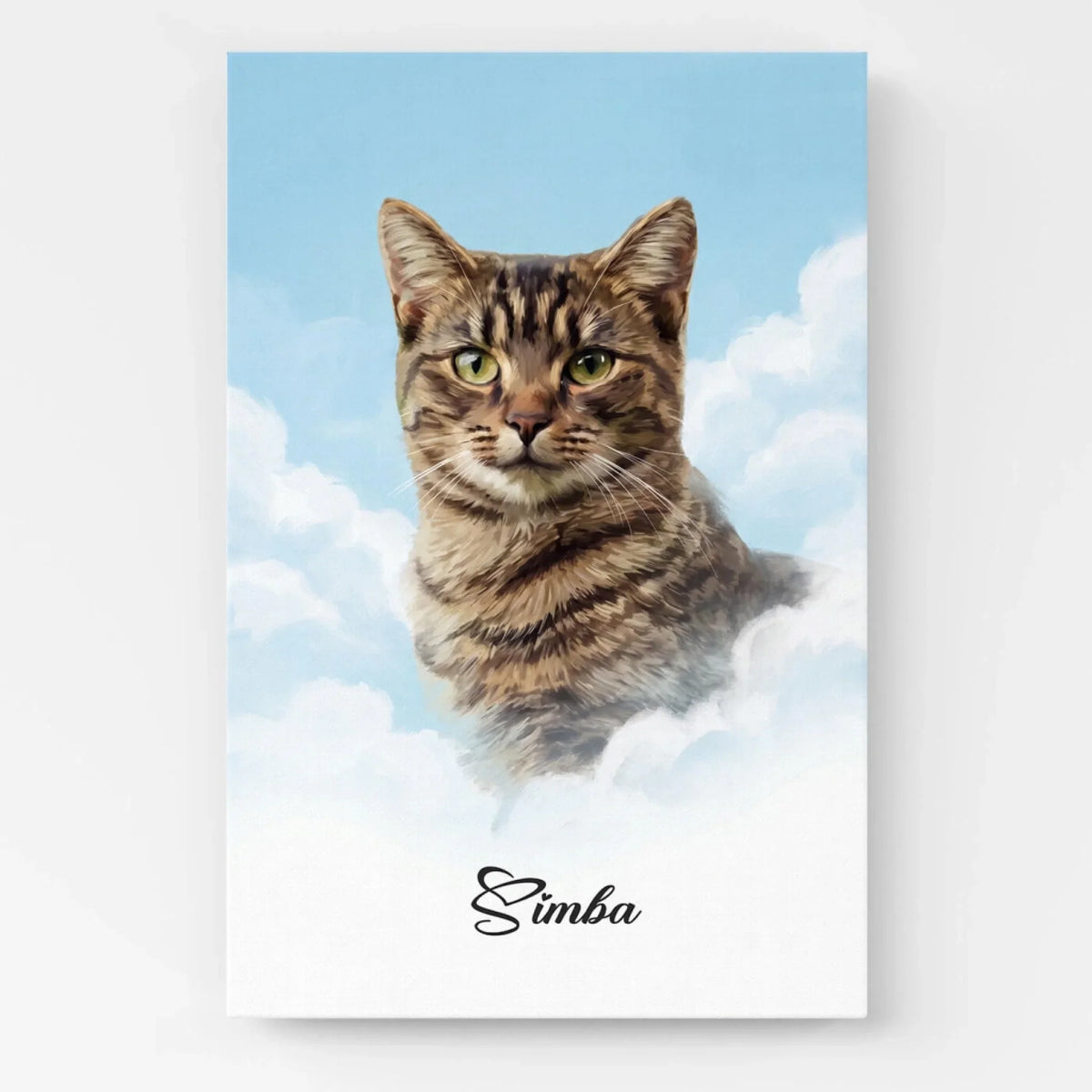 Ritratto di gatto personalizzato sulle nuvole dalla tua foto - poster
