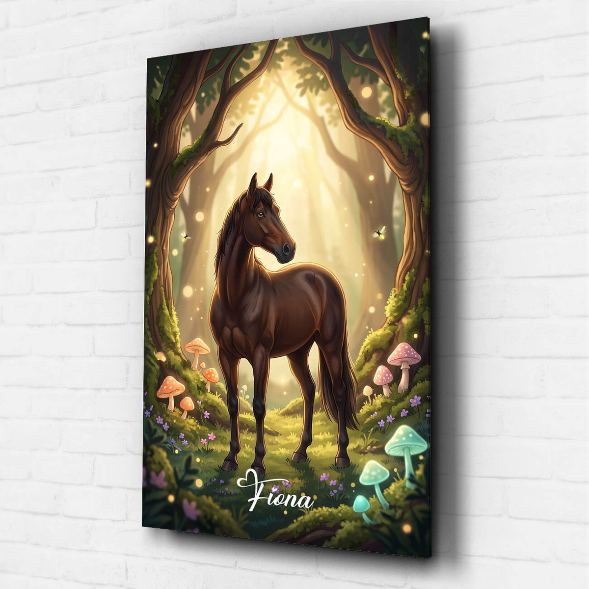 Ritratto di cavallo in stile fantasy / cartone animato dalla tua foto - vetro acrilico